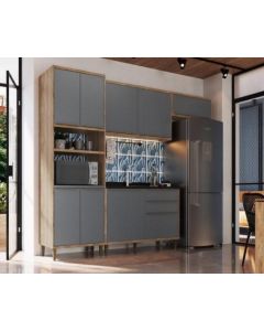 Cozinha compacta modulada Grafito Chess 4 módulos Herval